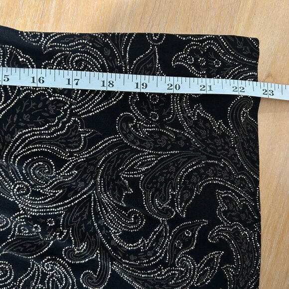 Alex Evenings 2 Piece Jacket Tank Set Womens Large Black Metallic Paisley Slinky - Picture 16 of 16
